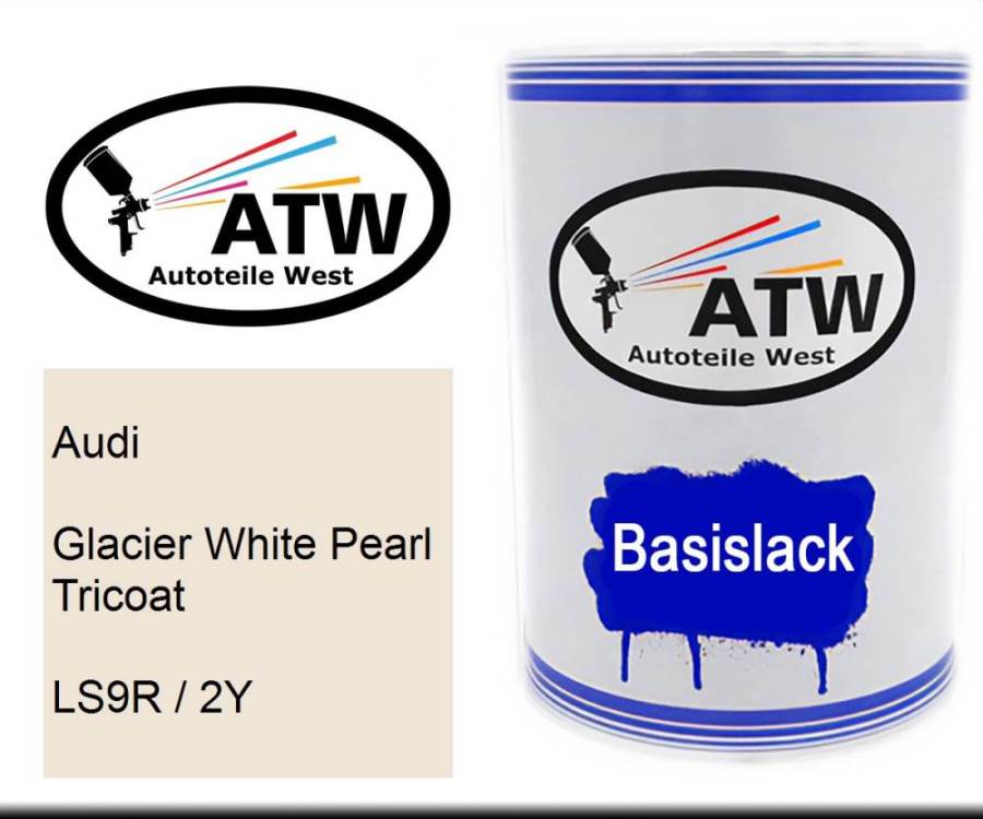 Audi, Glacier White Pearl Tricoat, LS9R / 2Y: 500ml Lackdose, von ATW Autoteile West.